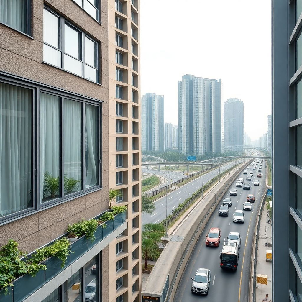 Как происходит оценка квартиры с видом на оживленную трассу?