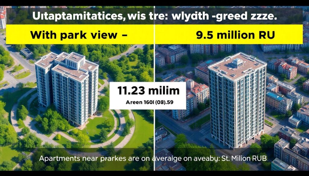 Как происходит оценка квартиры, если она находится в районе с парками и скверами? - иллюстрация