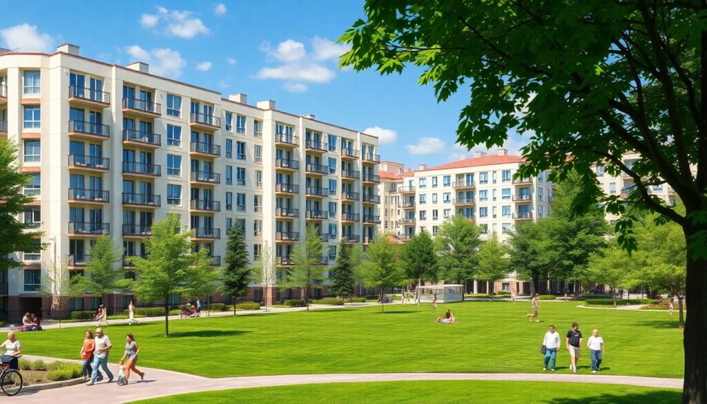 Как происходит оценка квартиры, если она находится в районе с парками и скверами? - иллюстрация