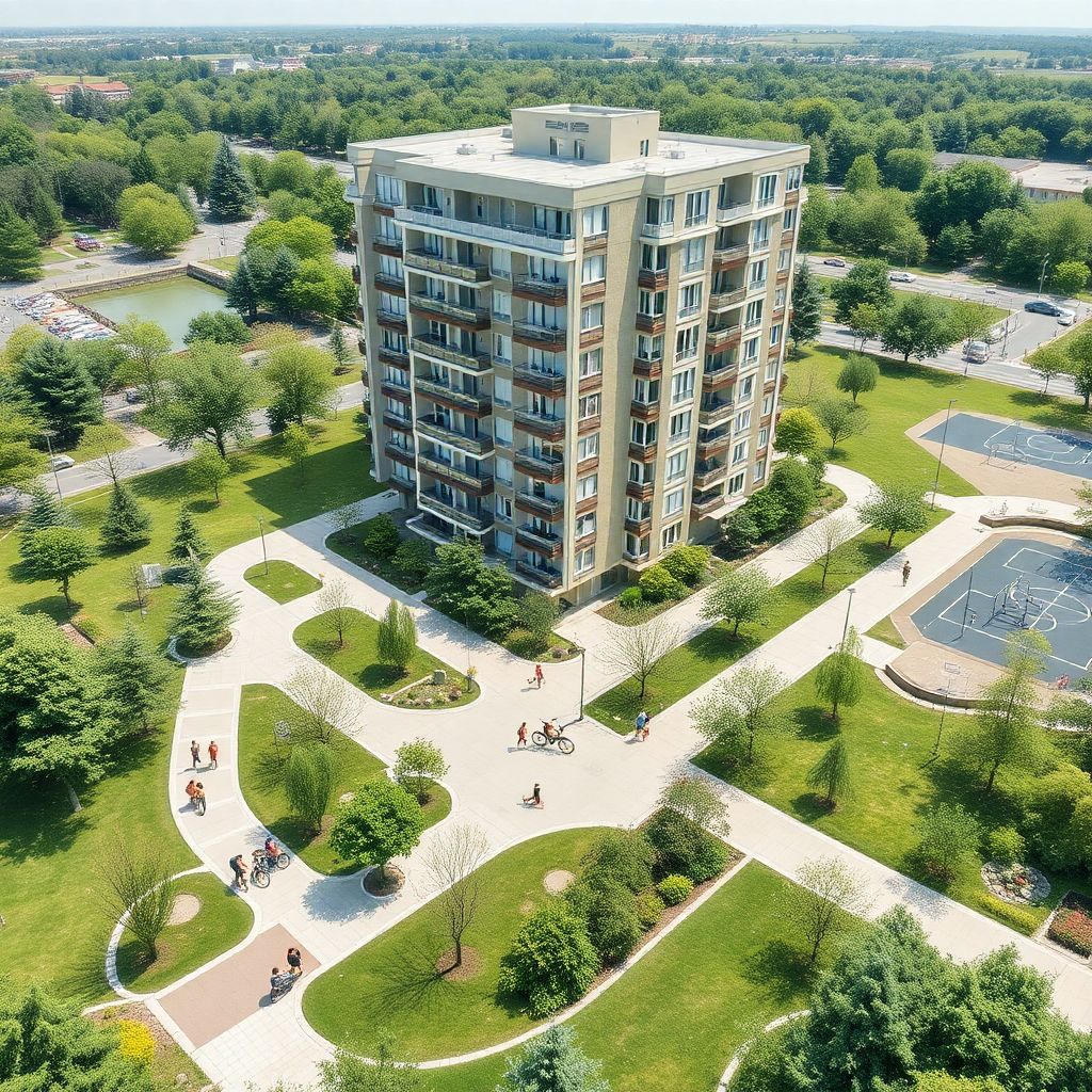 Как происходит оценка квартиры, если она находится в районе с парками и скверами?