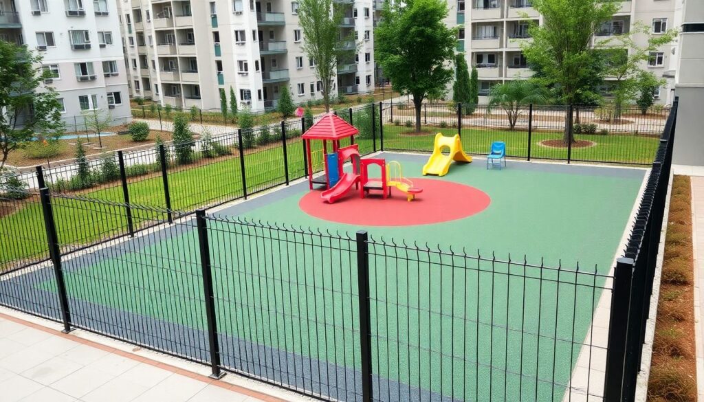 Как происходит оценка квартиры, если она находится в доме с огороженной детской площадкой? - иллюстрация